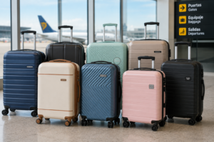 Maletas de cabina rígidas preparadas para viajar en avión